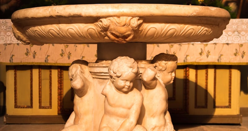 Pila bautismal de piedra
